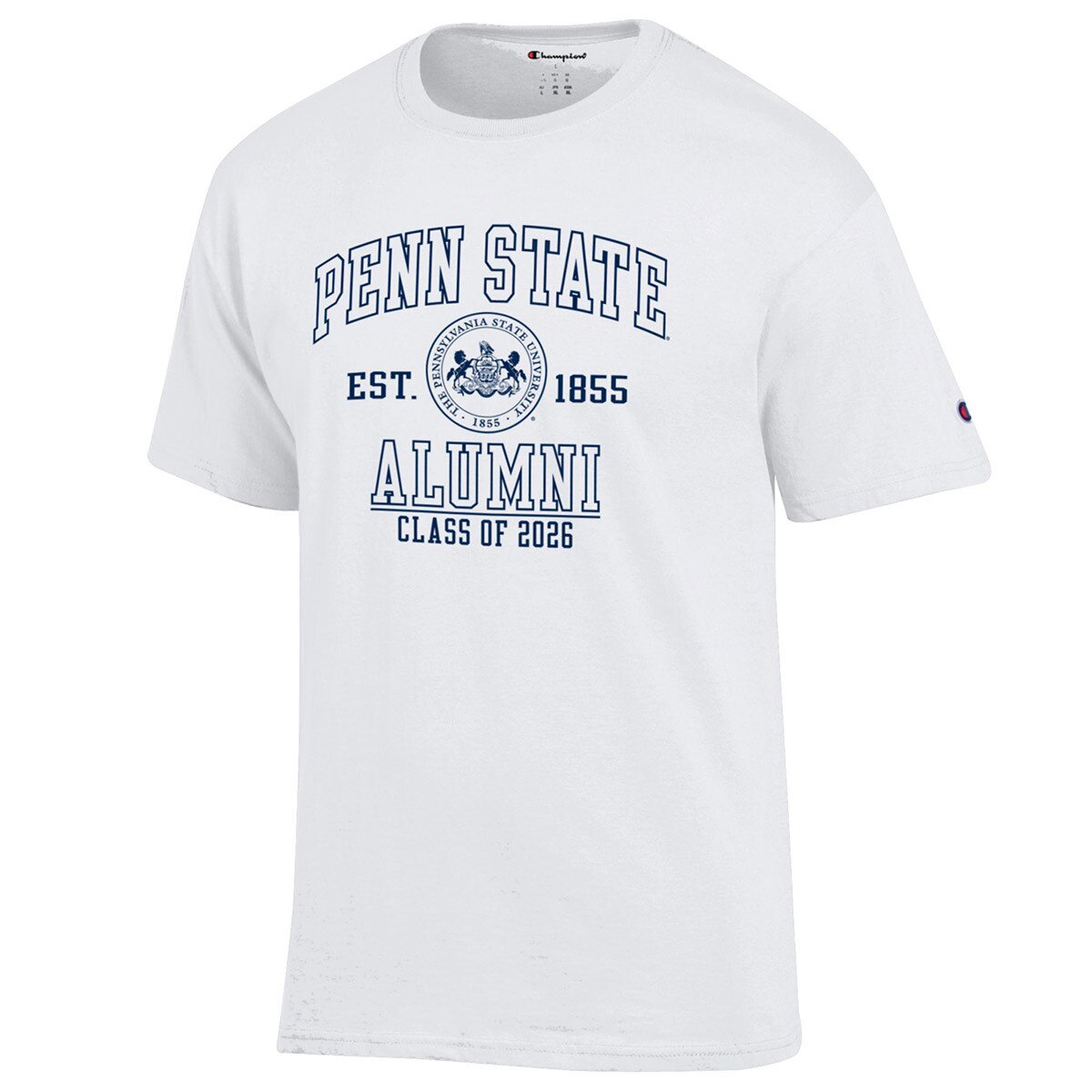 white short sleeve t-shirt Penn State Alumni Class of 2026